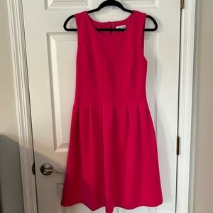 Hot Pink A-Line Calvin Klein Dress with Pockets